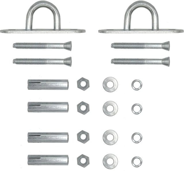 AMANKA 2er Set Befestigung für Schaukel oder Hängesessel aus verzinktem Stahl, Farbe Silber/Grau, Belastbarkeit bis 250 kg - Bild 1