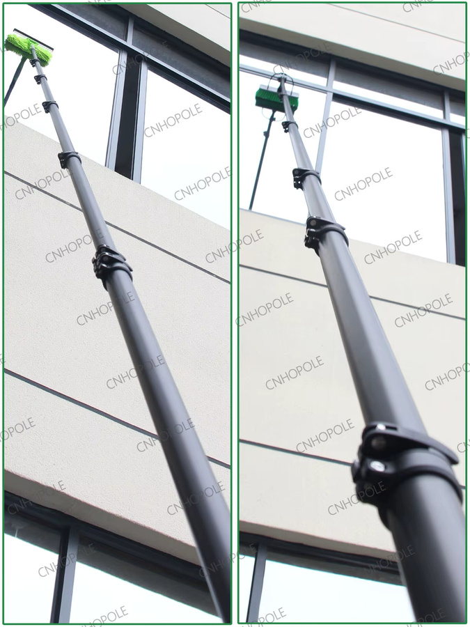 CNHOPOLE Teleskopisches Fensterreinigungsbürstensystem aus Carbonfaser mit Mikrofasermopp zur Reinigung von Solarpanels und Fenstern - Bild 5