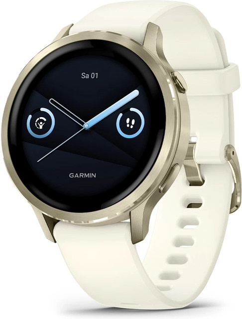 Garmin Venu 4 Smartwatch Beige/Lunargold mit Silikon-Armband 41 mm - Bild 1