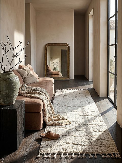 Geometrischer Läufer MARA von Kadima Design in Creme und Beige, modern, Breite: 80 cm, Länge: 300 cm - Bild 1