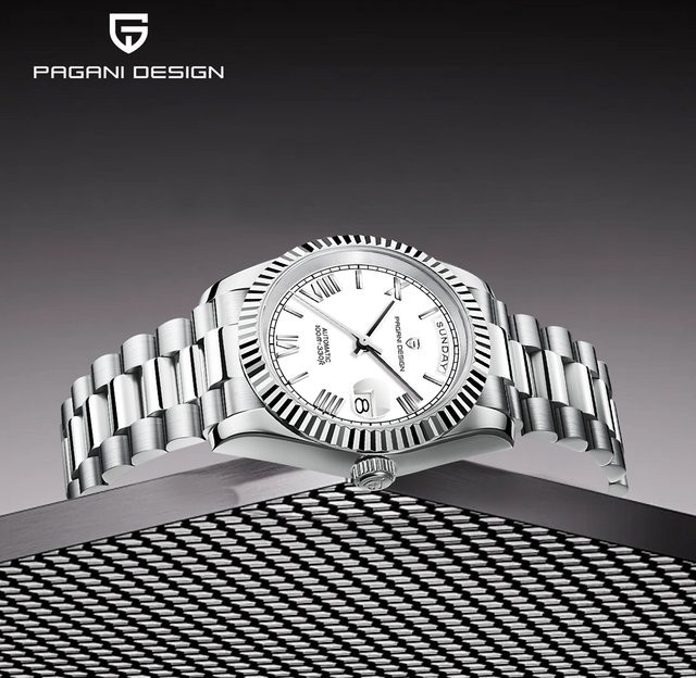 PAGANI DESIGN Armbanduhr, Automatik, Edelstahl, Saphirglas, Weiß, Herren - Bild 1