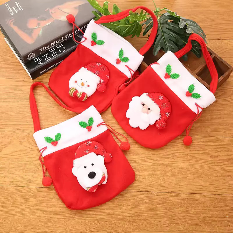 Weihnachtsgeschenktüten-Set mit Weihnachtsmann-Motiv in Rot zur Dekoration und Aufbewahrung von Süßigkeiten - Bild 4