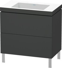 Duravit Waschtischunterschrank L-Cube c-bonded in Graphit Grau Matt, B/T: 80 x 48 cm, 2 Auszüge - Bild 1