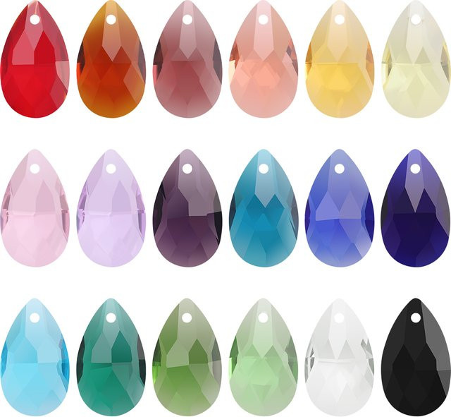 YUANZHIRUN Perlen Lampwork Glas Teardrop, Rot, 13x22mm, Anhänger - Bild 1