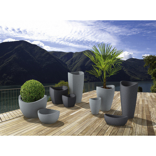 Scheurich Pflanzschale Wave Globe Bowl Schwarz Grau Durchmesser: 39,3 cm, Höhe: 21 cm - Bild 4