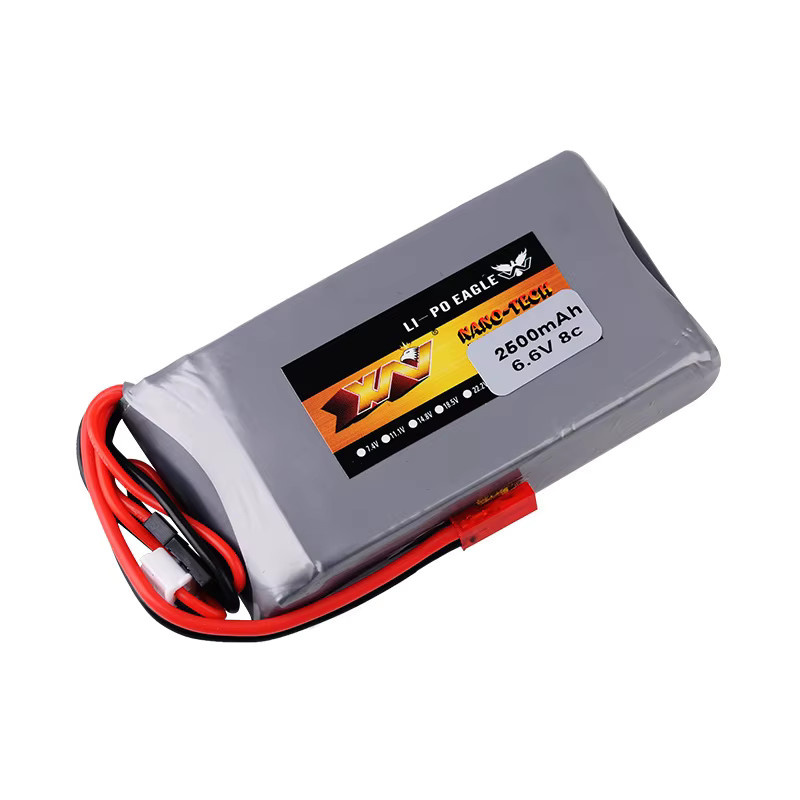 VSVAW Li-Ion Akku 2S 6,6 V 8C 2500mAh mit JST-Stecker für Futaba 14SG 16SZ 18SZ 4PLS T6K RC Fernsteuerung in Grau - Bild 2