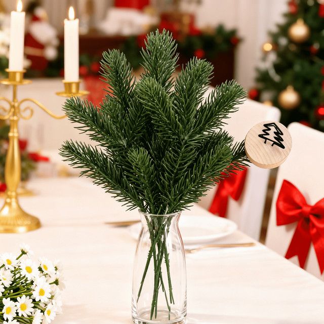 Smr Künstliche Kiefernnadeln aus Kunststoff für Weihnachtsdeko und DIY-Kränze, Grün - Bild 1