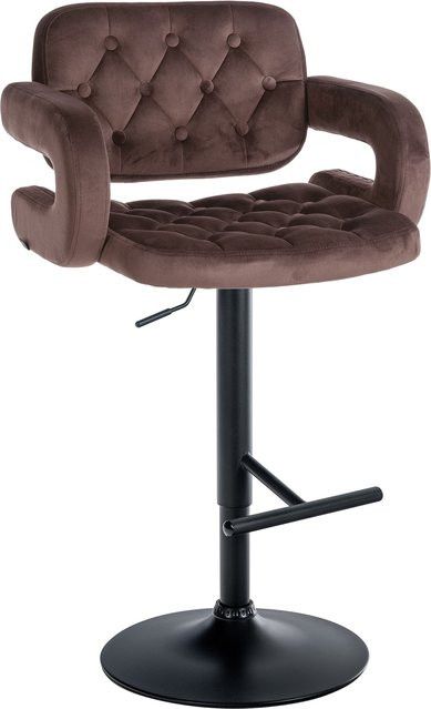 CLP Barhocker Dublin mit Samt-Bezug und Metallgestell höhenverstellbar modern - Bild 1