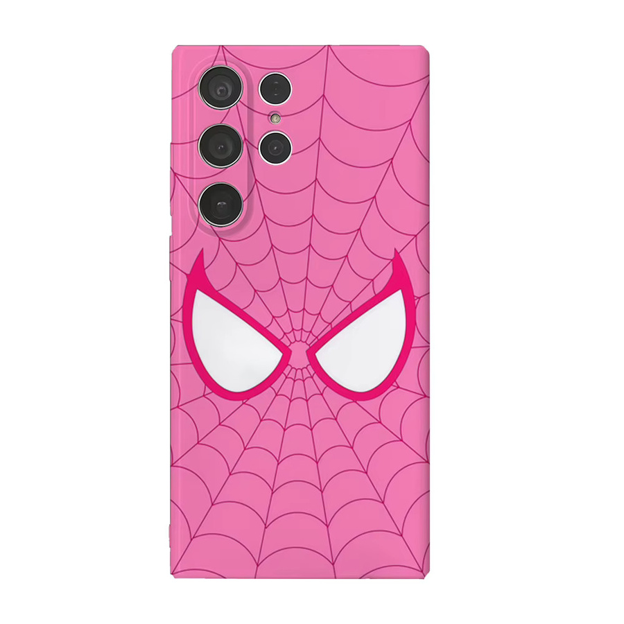 Pink Spider Web Icon Handyhülle für Samsung Galaxy S25 S24 S23 Ultra Plus A35 A55 in Pink Glossy HD Hard Cover - Bild 4