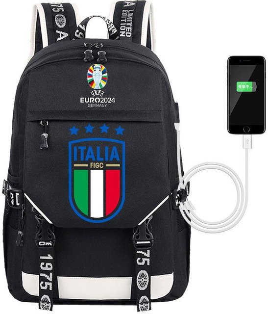 3-teiliges Schulrucksack-Set in Schwarz aus Oxford-Stoff mit großem Fassungsvermögen von 36-55L inklusive Federmäppchen und Schultergurt - Bild 1