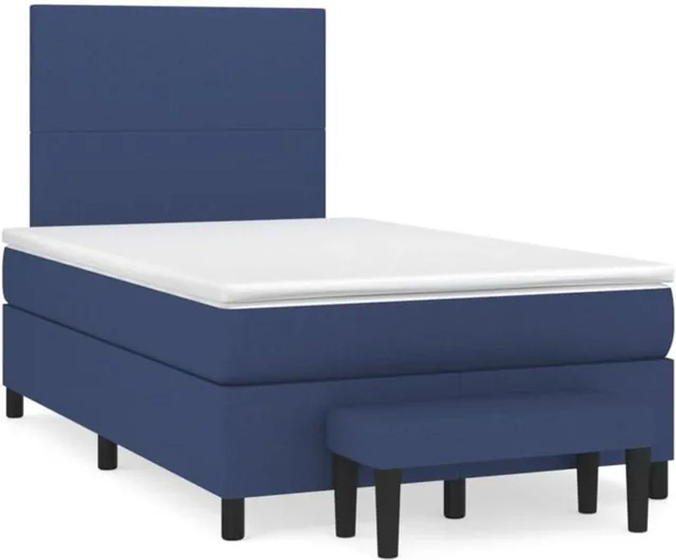 Vidaxl Boxspringbett mit Matratze in Blau aus Stoff, B/T/H: 190 x 120 x 118 cm - Bild 1