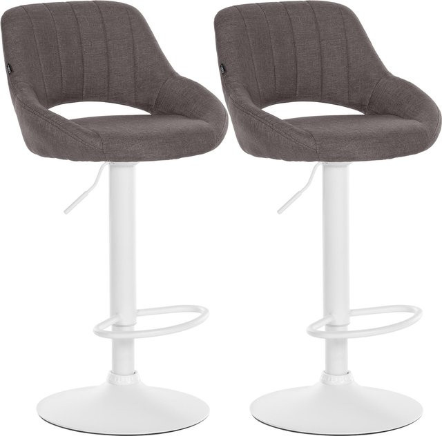 CLP Barhocker 2er Set Milet höhenverstellbar mit Lehne, gepolsterte Barstühle mit Stoffbezug und Metallgestell, drehbar - Bild 1