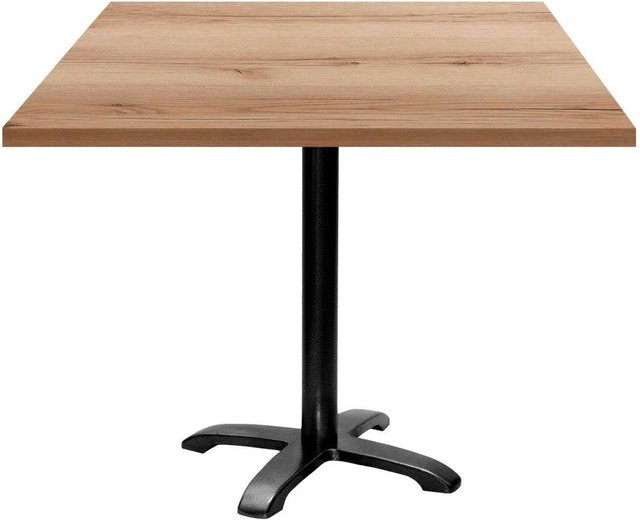 RestooTab Tisch Bazila quadratisch in Eiche Natur mit schwarzem Gestell, B/T/H: 90 x 90 x 74 cm - Bild 1
