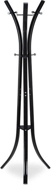 Relaxdays Garderobenständer aus Metall mit 9 Haken in Schwarz, H x B x T: 175 x 55 x 55 cm - Bild 1