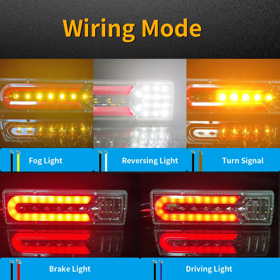 2 Stück p2max LED-Rückleuchten in Rot für LKW, Bus, Traktor und Wohnmobil mit Blinker, Bremslicht und Rückfahrlicht - Bild 5