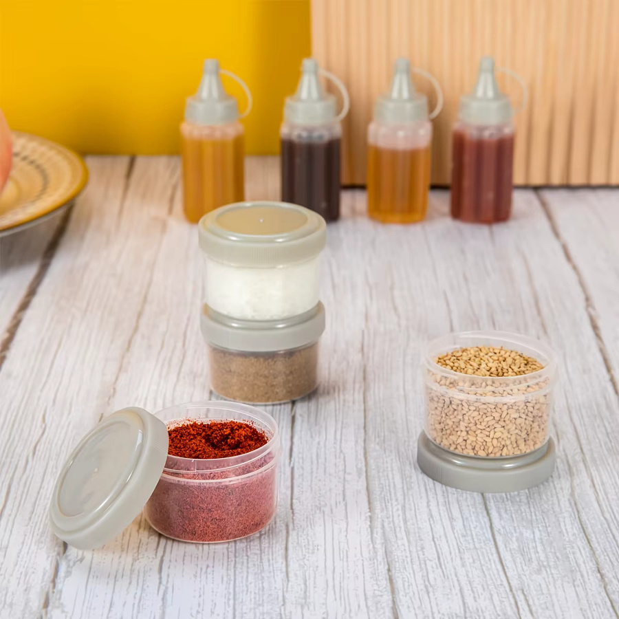 Untior Sauce-Quetschflasche aus Kunststoff in Transparent und Rot mit Deckel für Gewürze und Saucen - Bild 5