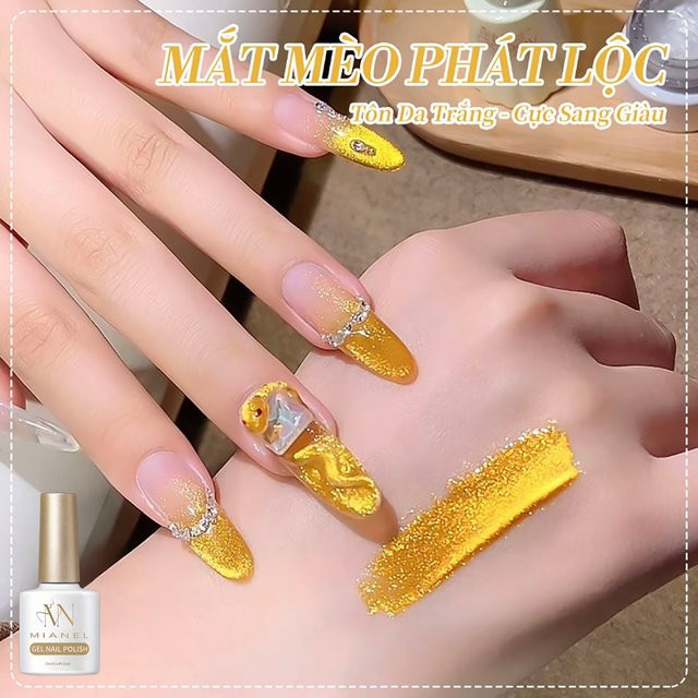 MIANEL Nagellack Gel, Champagner-Gold, Schimmernd, 10 ml - Bild 1