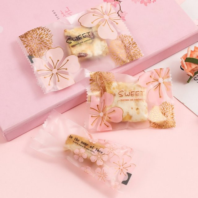 100 Stück Sakura Keks-Verpackungsbeutel für Süßigkeiten, Schokolade und Gebäck - Bild 1