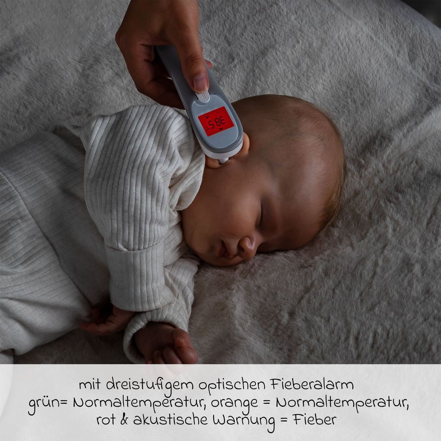 Reer 4in1 Infrarot-Fieberthermometer Colour MaxTemp für Ohr- und Stirnmessung in Weiß Grau - Bild 7