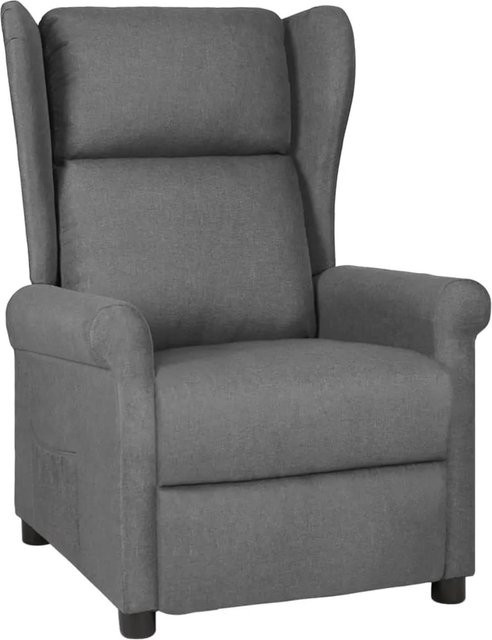 vidaXL Relaxsessel Hellgrau aus Stoff mit Armlehnen und manueller Hebelverstellung, H x B x T: 103,0 x 73,0 x 45,5 cm - Bild 1