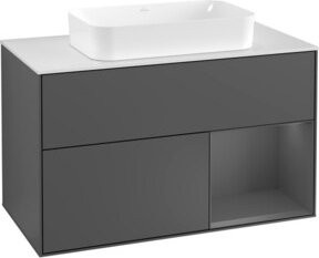 V&B Finion Waschtischunterschrank mit Wandbeleuchtung in Anthrazit - Bild 1
