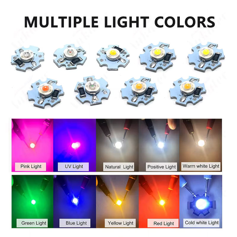 10 Stück ankatec Hochleistungs-LED-Lampenperlen mit Aluminium PCB für DC 5 V 12 V 24 V (1 W 3 W) - Bild 3
