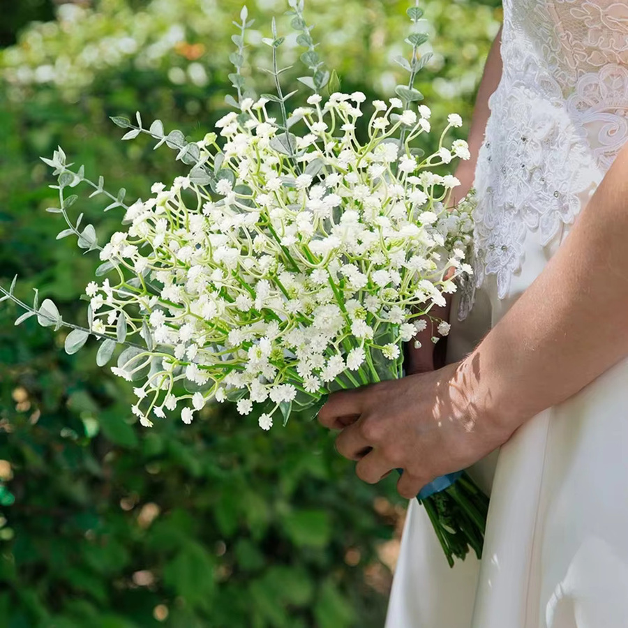 Künstliche Gypsophila Blumen aus Kunststoff in Weiß für Garten, Tischdekoration und Hochzeitsfloristik von smr - Bild 4