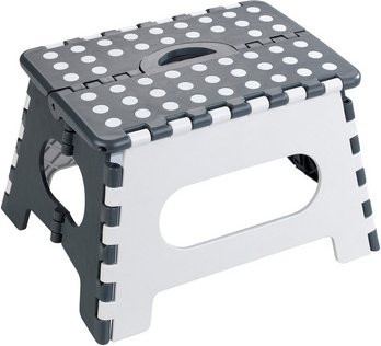 Maximex Klapphocker für das Badezimmer, mehrfarbig/schwarz/weiß, B/H/T: 35 x 22 x 27 cm - Bild 1