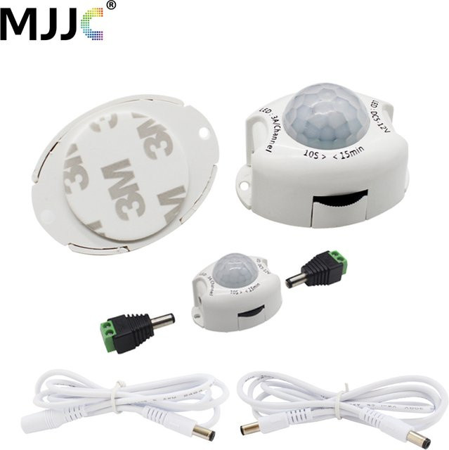 MJJC PIR-Bewegungssensor mit Timer als automatischer Ein/Aus-Schalter für LED-Streifen, 5V 12V 24V DC - Bild 1