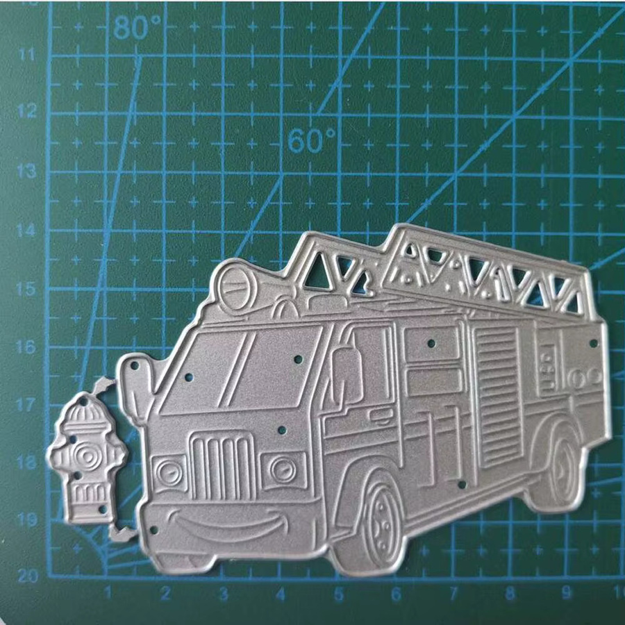 Metall-Schneidwerkzeug Feuerwehr Auto für Scrapbooking und DIY-Bastelarbeiten, Silber - Bild 3