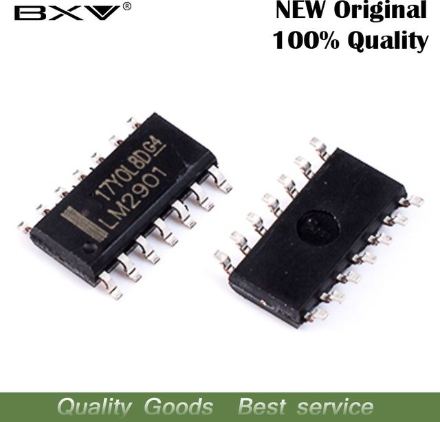10 Stück LM2901DR SOP14 SMD Operationsverstärker in Schwarz - Bild 1