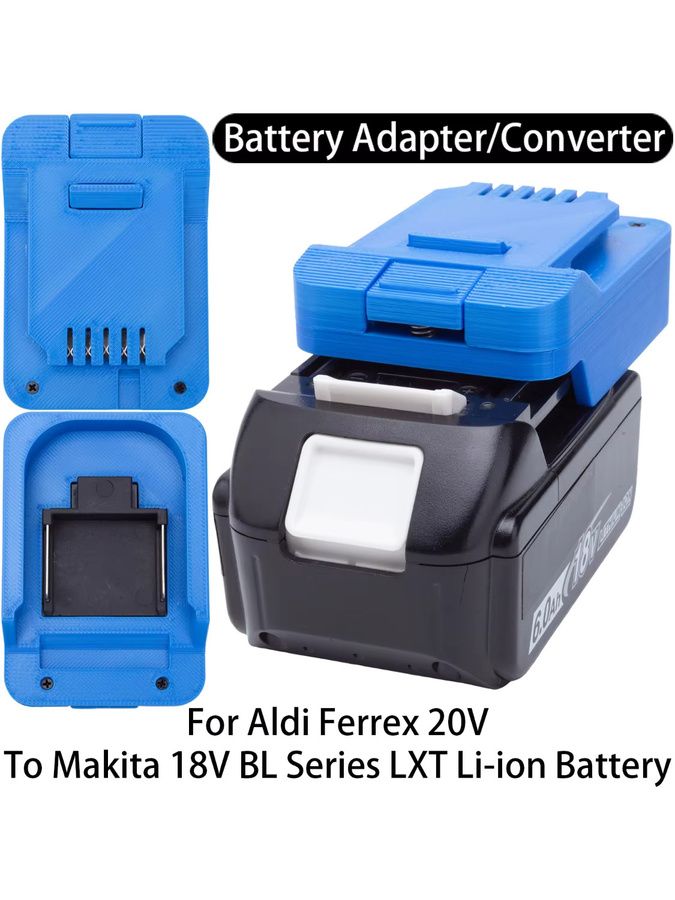 Batterieadapter für Aldi Ferrex 20V Li-Ion-Werkzeug zu Makita 18V LXT Li-Ion-Batterie, Konverter Elektrowerkzeug-Zubehör, Blau - Bild 5