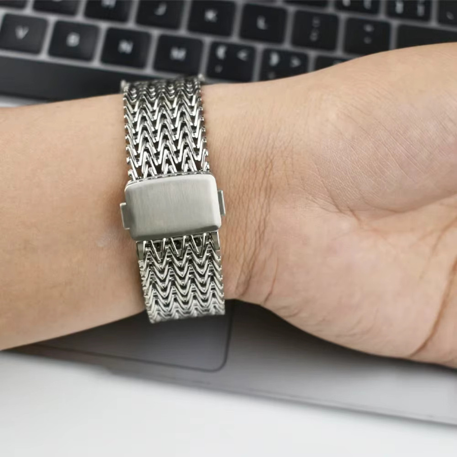 jansin Uhrenarmband Edelstahl, Milanaise, Silber, Unisex - Bild 2