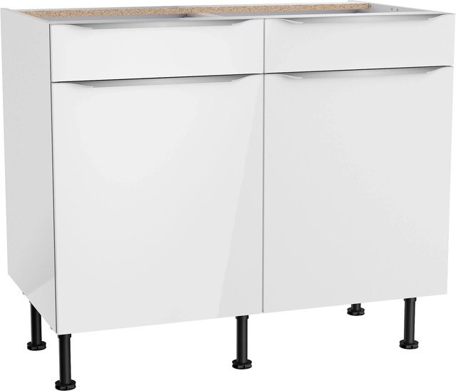 Optifit Küchen-Unterschrank Arvid986 in Weiß, Hochglanz, B: 100 cm, H: 87 cm, T: 58,4 cm - Bild 1