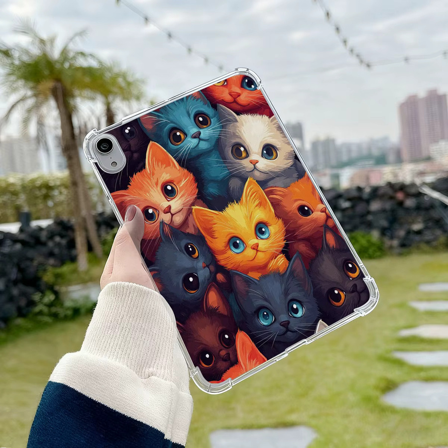 Soft Tablet Schutzhülle mit süßem Katzenmotiv für Apple iPad Pro, iPad Air und iPad Mini in Multicolour - Bild 4