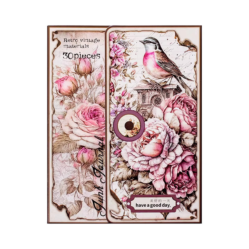 JIAMEI Vintage Flower Scrapbooking Papier Set für Junk Journal und DIY Collage Dekoration, 30 Stück - Bild 2