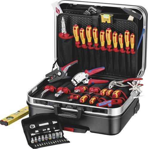 Knipex Werkzeugkoffer BIG Basic Move ElektroPlus, 68-teilig, Schwarz, B: 43,0 cm, H: 28,0 cm, T: 5,1 cm - Bild 1
