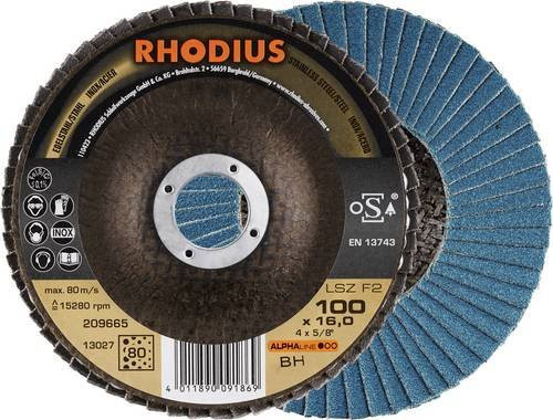 Rhodius ALPHAline LSZ F2 Fächerschleifscheibe Blau, Durchmesser: 100 mm, Körnung: 80, 10 Stück - Bild 1