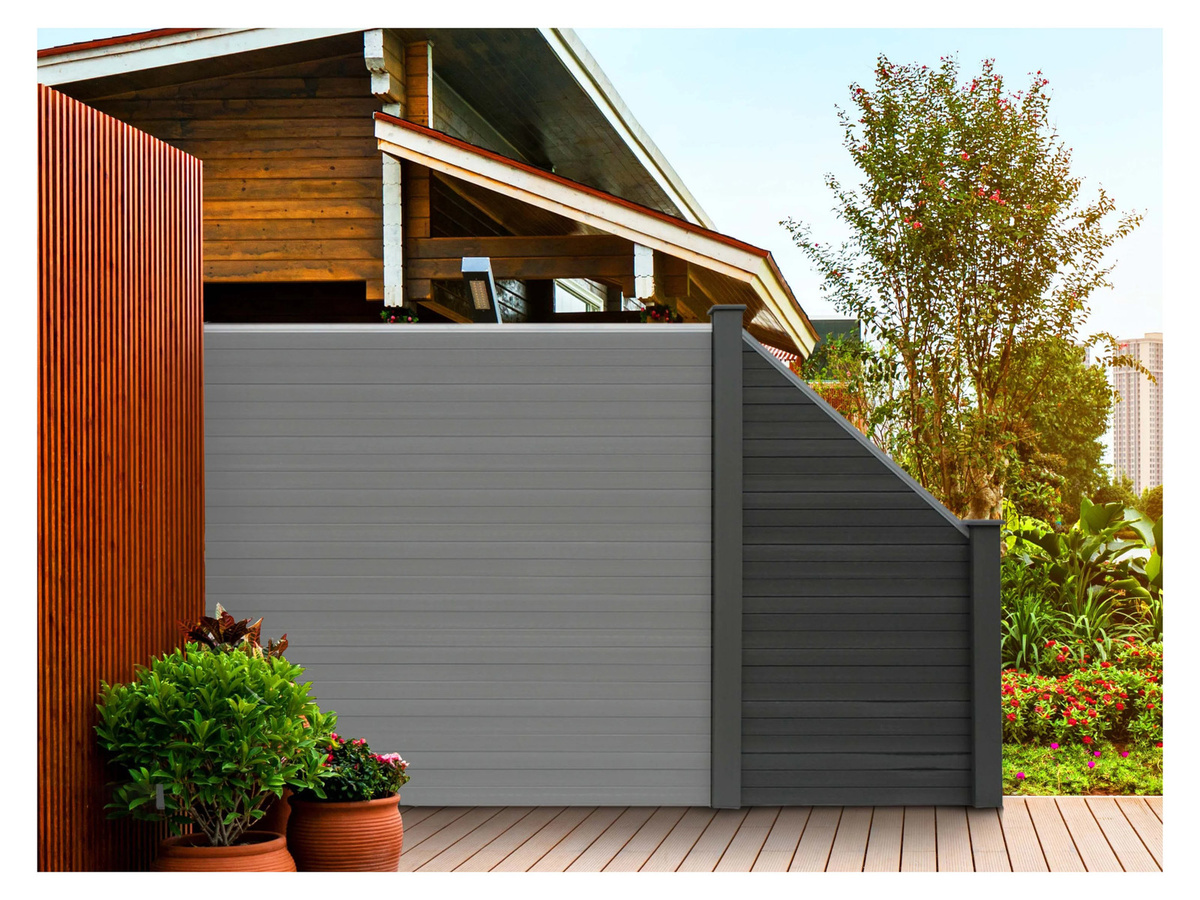 HOME DELUXE WPC Sichtschutzzaun CALLADO Schrägelement in Anthrazit Grau - Bild 2