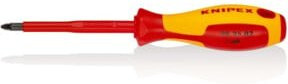 Knipex Pozidriv Schraubendreher 98 25 02 mit isolierendem Mehrkomponenten-Griff in Rot, VDE-geprüft, Länge: 212 mm - Bild 1