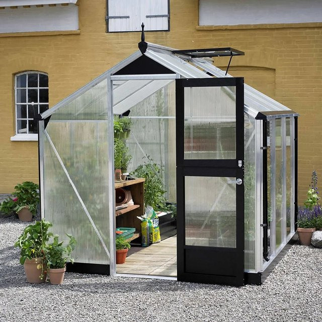 Juliana Gewächshaus Compact 5 Alu mit 5 m² Fläche und transparentem Polycarbonat-Satteldach - Bild 1