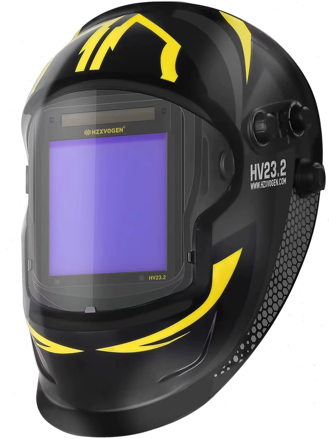HZXVOGEN HV23.2 Automatisch abdunkelnder Schweißhelm in Schwarz mit 4 Lichtbogensensoren, Solarbetrieb und austauschbarem Lithium-Akku, Dual-Power, 3 Modi für Schleifen, Schneiden und Schweißen - Bild 3
