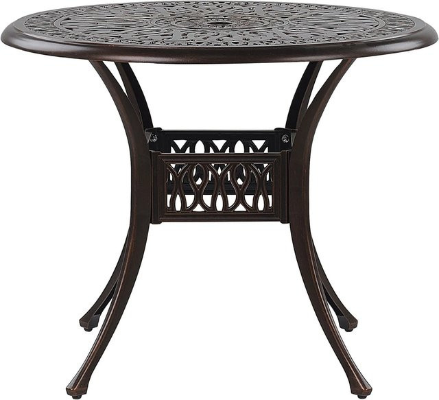 Beliani Runder Gartentisch ANCONA in Braun, Durchmesser: 90 cm, Höhe: 72 cm - Bild 1
