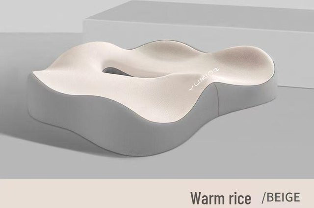 GearUp AutoMoto Memory Foam Steißbein Druckentlastung Kissen in Beige mit ergonomischer Konturierung und atmungsaktivem Design - Bild 1
