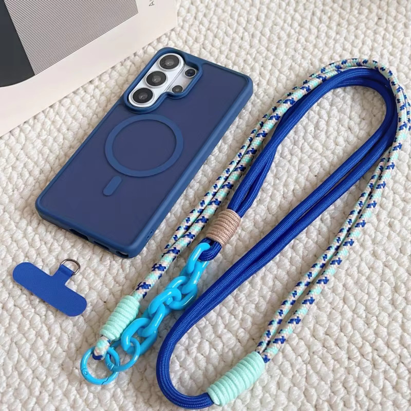 EHUIDE Magnetische Lanyard-Hülle für Samsung Galaxy S26 Ultra S25 FE S24 S23 Plus mit geflochtenem Crossbody-Riemen in Schwarz - Bild 2