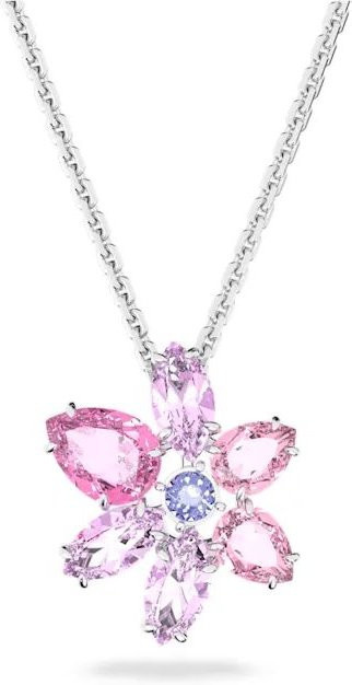 Swarovski Halskette Blumenmuster, Damen, Rosa, White - Bild 1