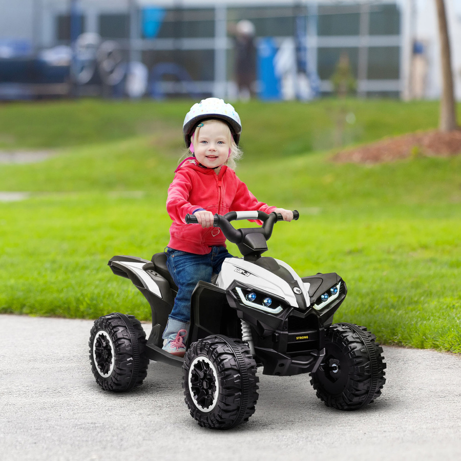 HOMCOM Elektro-Quad 12V für Kinder ab 3 Jahren in Schwarz und Weiß mit MP3-Musikplayer, USB-Anschluss und Scheinwerfern - Bild 2