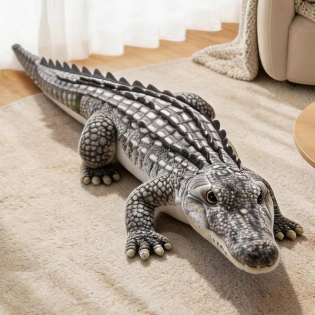 Binchi Fitness Krokodil Alligator, Plüschtier, Grün Braun Grau, ab 14 Jahren - Bild 1