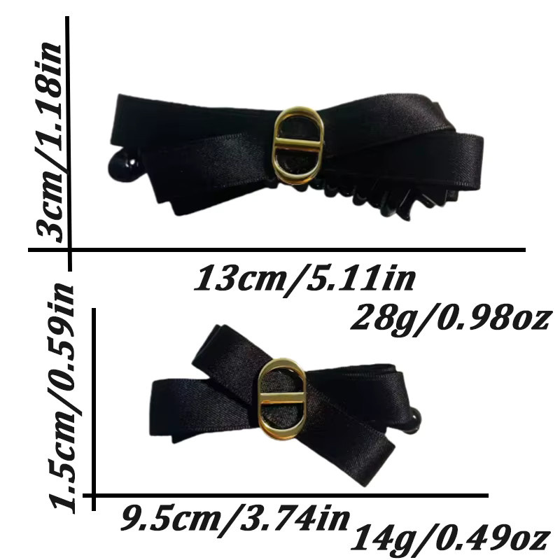 ZYFHTT Haarspange mit schwarzer Satinstoff-Schleife, Damen - Bild 3