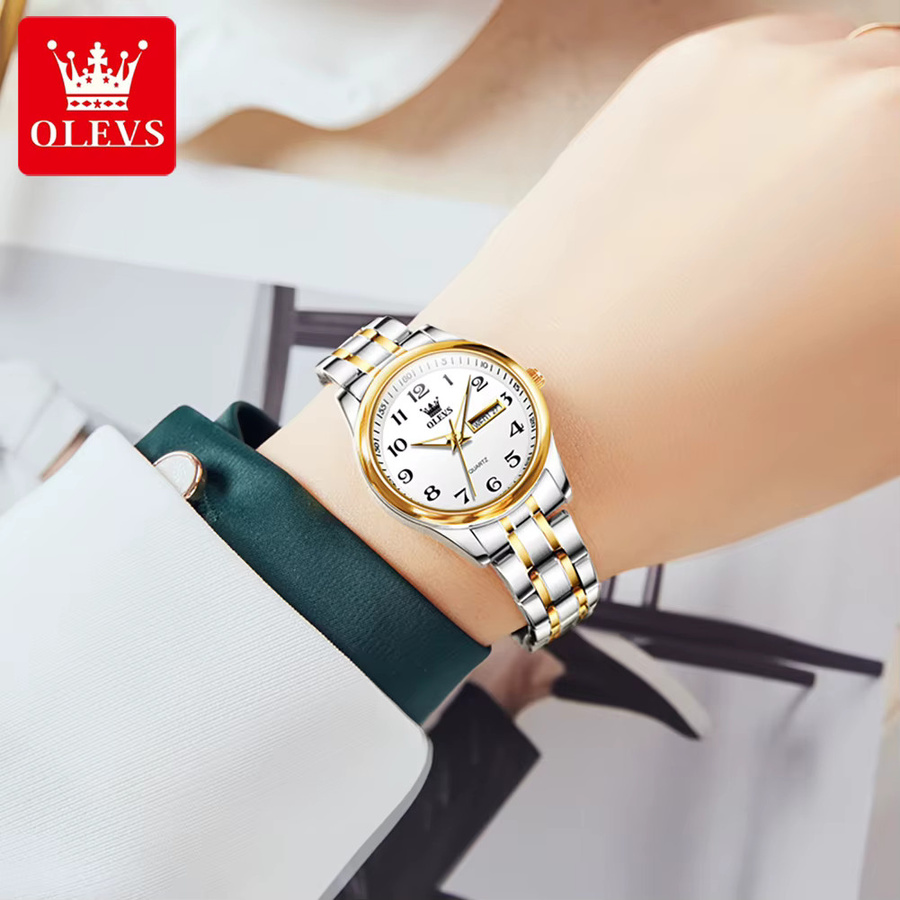 Olevs Armbanduhr Quarz, Edelstahl, Bicolor, Damen - Bild 3